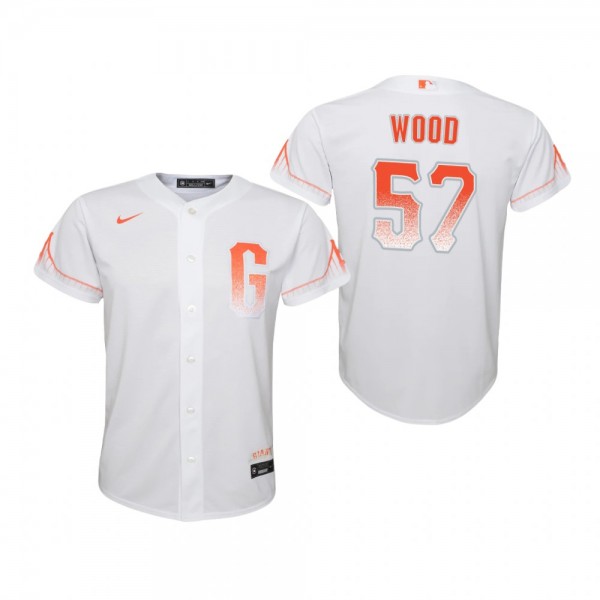 Youth San Francisco Giants Alex Wood Nike White 2021 City Connect Replica Jersey