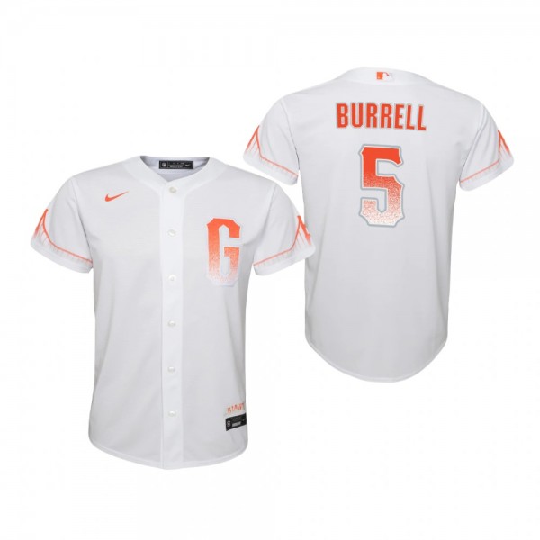 Youth San Francisco Giants Pat Burrell Nike White 2021 City Connect Replica Jersey