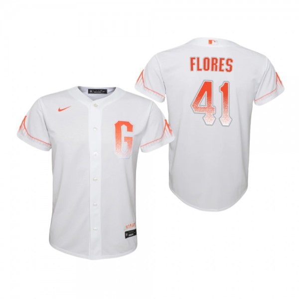 Youth San Francisco Giants Wilmer Flores Nike White 2021 City Connect Replica Jersey