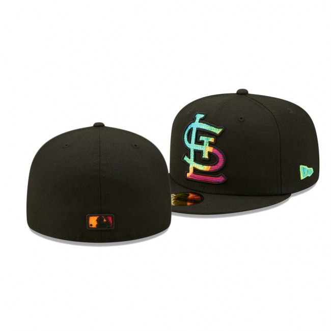 St. Louis Cardinals Neon Fill Black 59FIFTY Fitted Hat