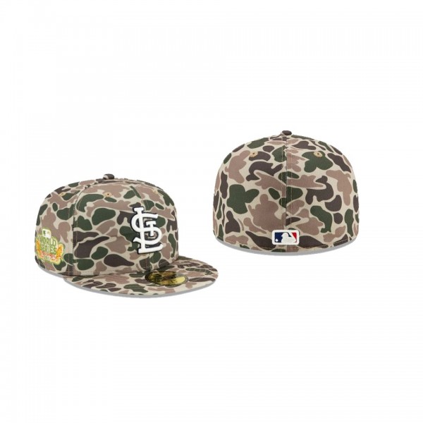 Men's St. Louis Cardinals # Duck Camo 59FIFTY Fitted Hat Green