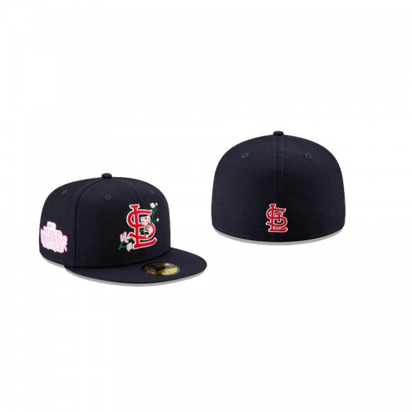 Men's St. Louis Cardinals Side Patch Bloom Navy 59FIFTY Fitted Hat