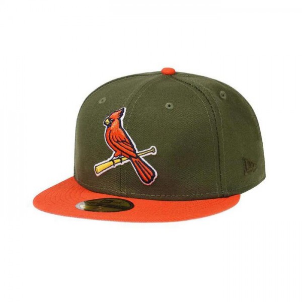 New Era St Louis Cardinals Rifle Green Orange 59FIFTY Fitted Hat