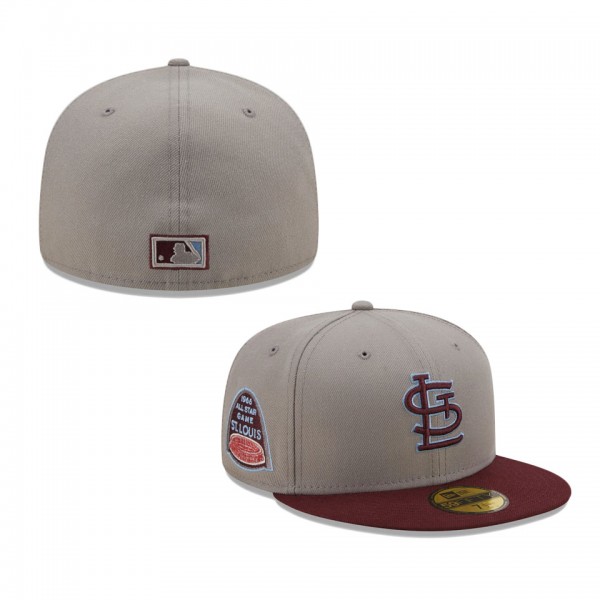 St. Louis Cardinals New Era 1966 All-Star Game Blue Undervisor 59FIFTY Fitted Hat Gray Maroon