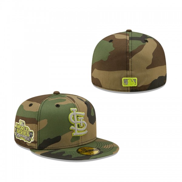 St. Louis Cardinals New Era Cooperstown Collection 2011 World Series Woodland Reflective Undervisor 59FIFTY Fitted Hat Camo