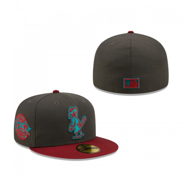 St. Louis Cardinals New Era Cooperstown Collection 125th Anniversary Titlewave 59FIFTY Fitted Hat Graphite Cardinal
