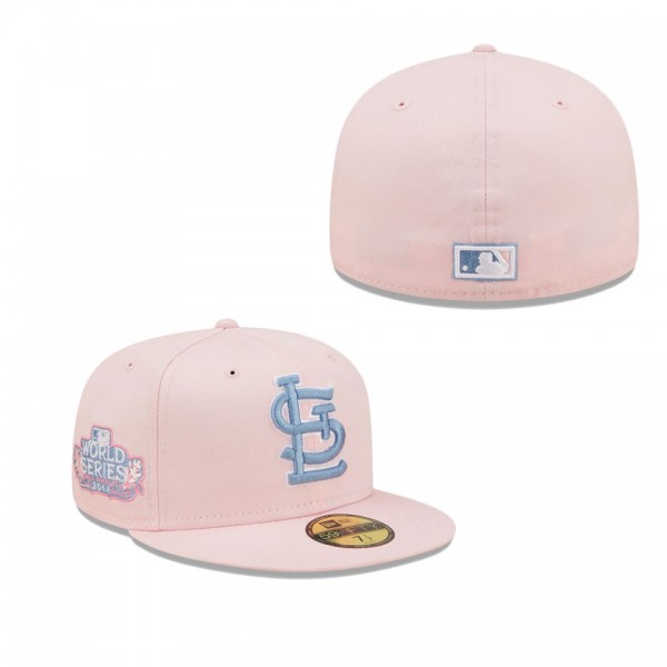 St. Louis Cardinals Pink Sky Blue 2011 World Series Cooperstown Collection Undervisor 59FIFTY Fitted Hat