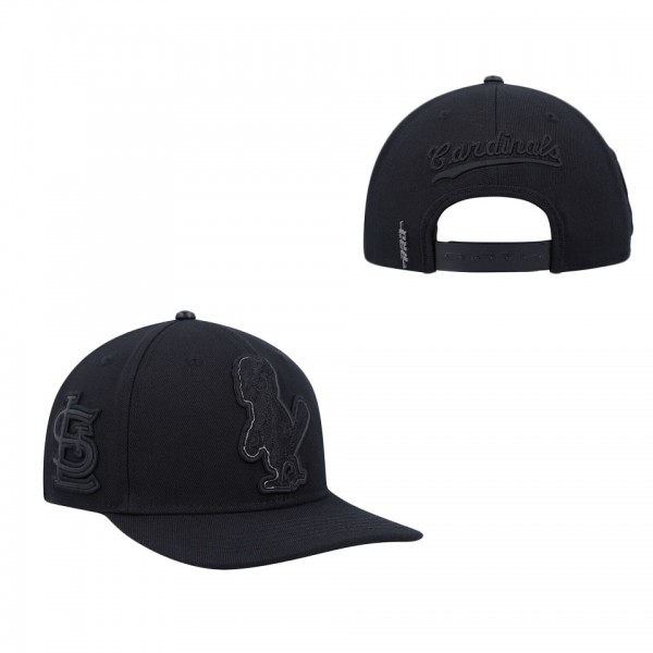 Men's St. Louis Cardinals Pro Standard Black Triple Black Wool Snapback Hat