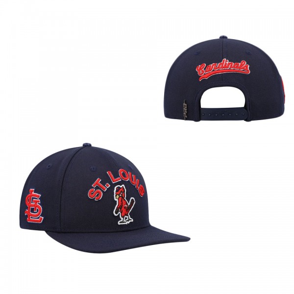 Men's St. Louis Cardinals Pro Standard Navy Stacked Logo Snapback Hat