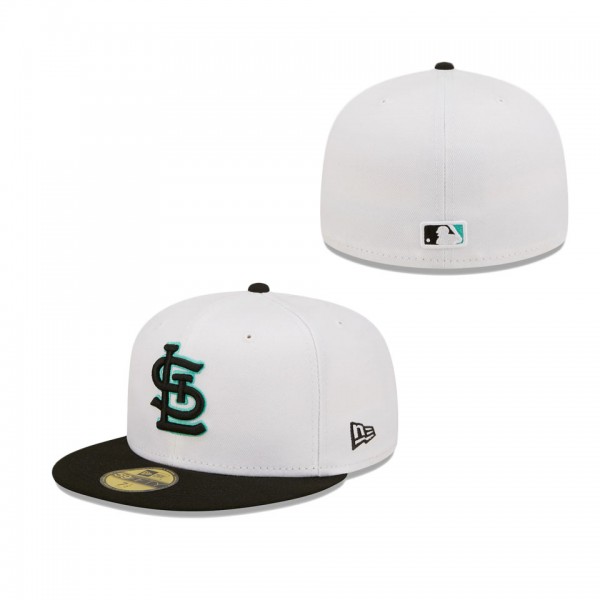 Men's St. Louis Cardinals New Era White Black Spring Color Pack Two-Tone 59FIFTY Fitted Hat