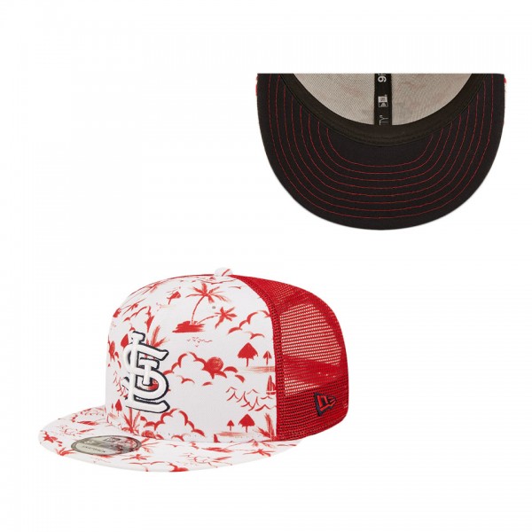 St. Louis Cardinals White Red Vacay Trucker 9FIFTY Snapback Hat