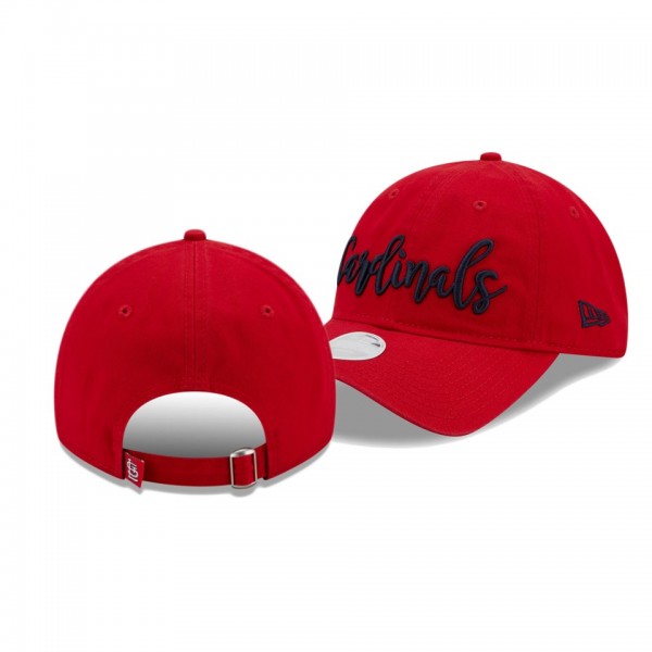 Women's St. Louis Cardinals Team Script Red 9TWENTY Adjustable Hat