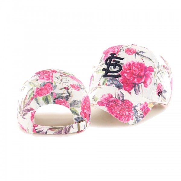 Women's St. Louis Cardinals Peony Print White Clean Up Adjustable Hat
