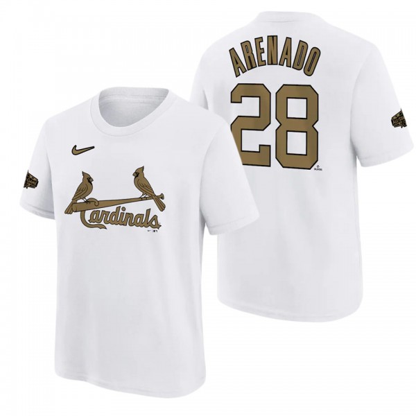 Youth St. Louis Cardinals Nolan Arenado White 2022 MLB All-Star Game Name & Number T-Shirt