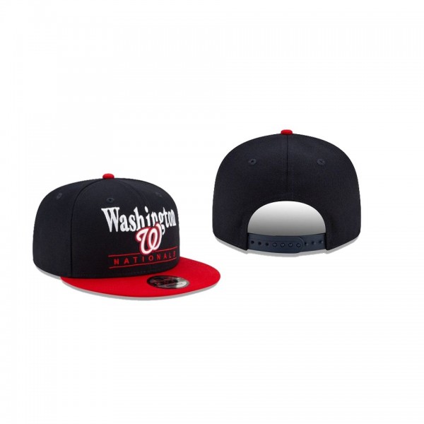 Men's Washington Nationals Two Tone Retro Black 9FIFTY Snapback Hat