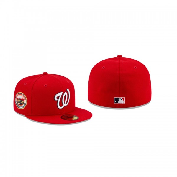 Men's Washington Nationals Floral Under Visor Red Authentic 2008 Nationals Park Inaugural Season 59FIFTY Fitted Hat