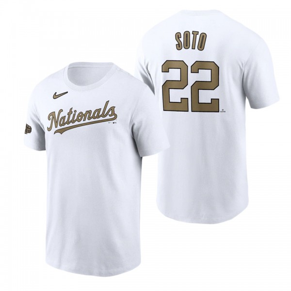 Washington Nationals Juan Soto White 2022 MLB All-Star Game Name & Number T-Shirt