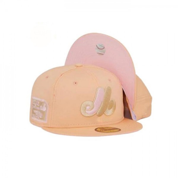 New Era Montreal Expos Peaches Cream Pink Under Brim 59FIFTY Fitted Hat