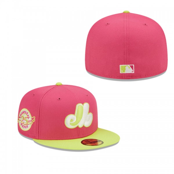 Montreal Expos Pink 25th Anniversary Beetroot Cyber 59FIFTY Fitted Hat