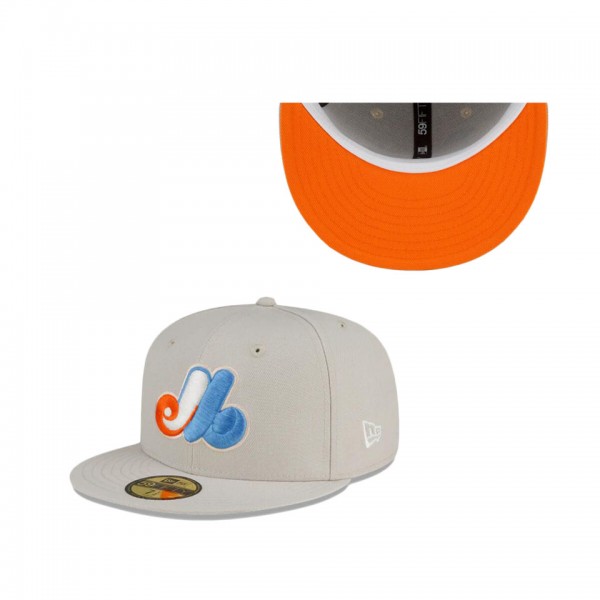 Montreal Expos Stone Orange Fitted Hat
