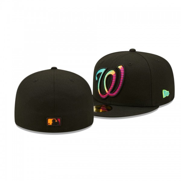 Washington Nationals Neon Fill Black 59FIFTY Fitted Hat