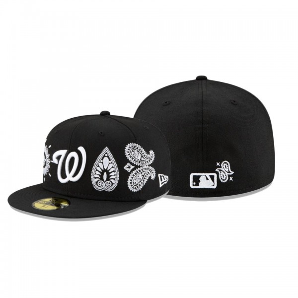 Washington Nationals Paisley Elements Black 59FIFTY Fitted Hat