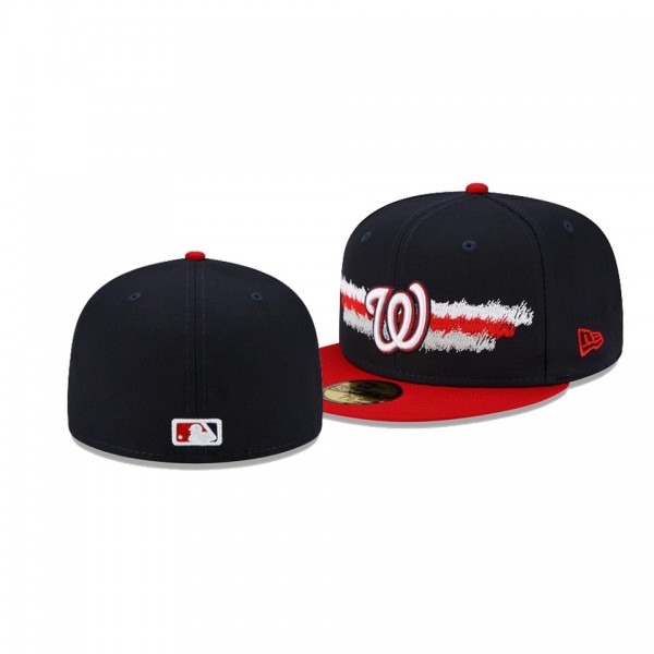 Washington Nationals Scribble Navy 59FIFTY Fitted Hat