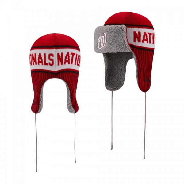Washington Nationals Knit Trapper Red Hat