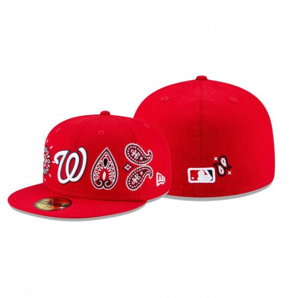 Washington Nationals Paisley Elements Red 59FIFTY Fitted Hat