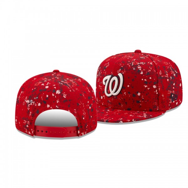 Men's Nationals Splatter Red 9FIFTY Snapback Hat