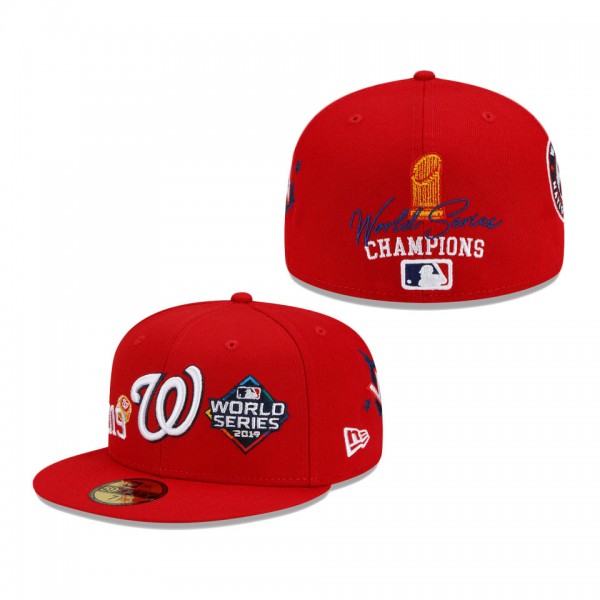 Washington Nationals New Era 2019 World Series Champions Count The Rings 59FIFTY Fitted Hat Red