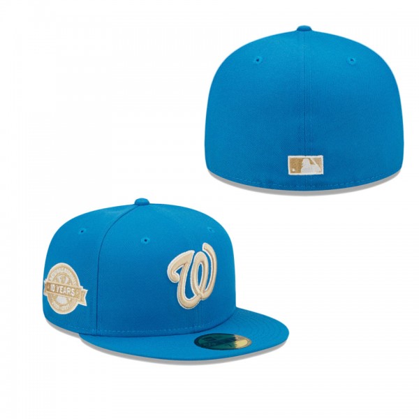 Washington Nationals Blue Stone 10th Anniversary Undervisor 59FIFTY Fitted Hat