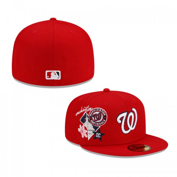 Washington Nationals New Era City Cluster 59FIFTY Fitted Hat Red