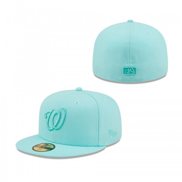 Washington Nationals New Era Icon Color Pack 59FIFTY Fitted Hat Turquoise