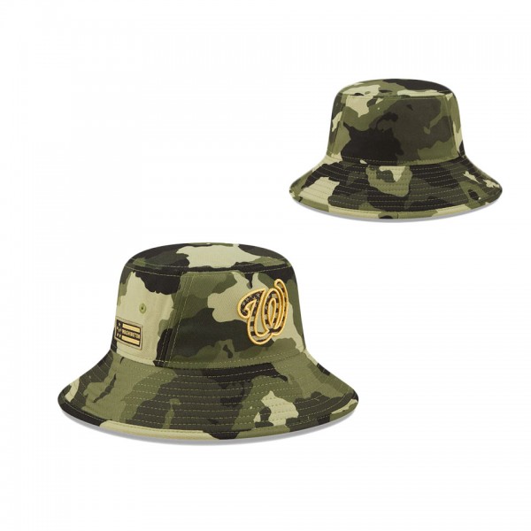 Men's Washington Nationals New Era Camo 2022 Armed Forces Day Bucket Hat