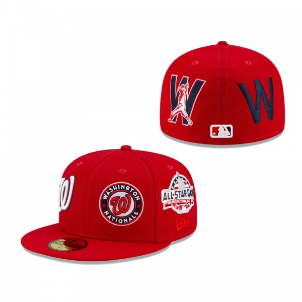Nationals Patch Pride Fitted Hat Red
