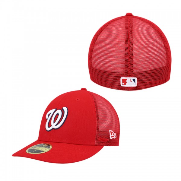 Washington Nationals Red Authentic Collection Mesh Back Low Profile 59FIFTY Fitted Hat