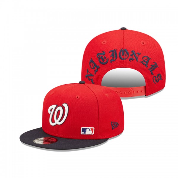 Washington Nationals Red Blackletter Arch 9FIFTY Snapback Hat