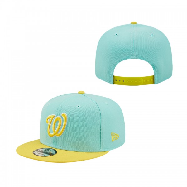 Washington Nationals New Era Spring Two-Tone 9FIFTY Snapback Hat Turquoise Yellow