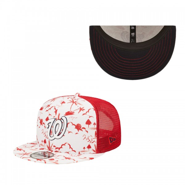Washington Nationals White Red Vacay Trucker 9FIFTY Snapback Hat