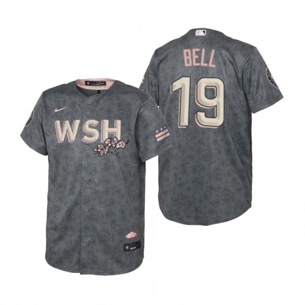 Youth Washington Nationals Josh Bell Nike Gray 2022 City Connect Replica Jersey