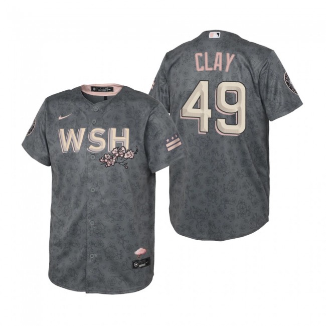 Youth Washington Nationals Sam Clay Nike Gray 2022 City Connect Replica Jersey