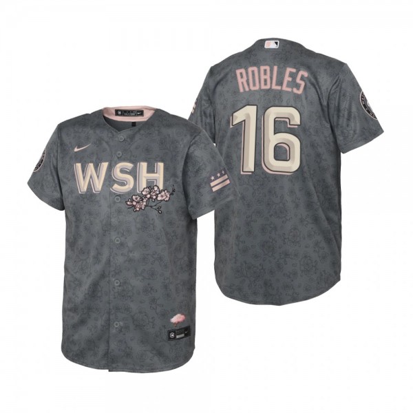 Youth Washington Nationals Victor Robles Nike Gray 2022 City Connect Replica Jersey