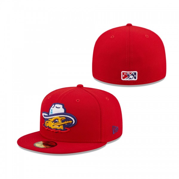 Men's Amarillo Sod Poodles New Era Red Authentic Collection 59FIFTY Fitted Hat