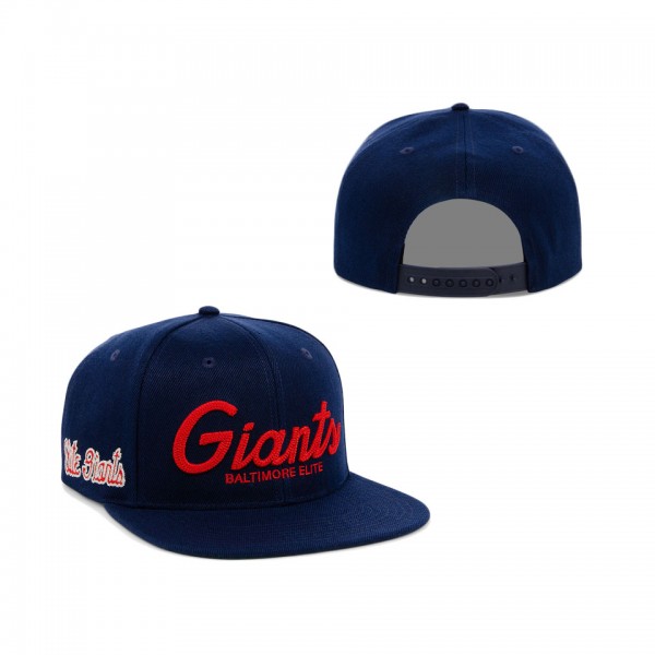 Men's Baltimore Elite Giants Rings & Crwns Navy Snapback Hat