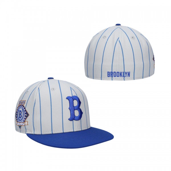Men's Brooklyn Royal Giants Rings & Crwns Gray Royal Team Fitted Hat