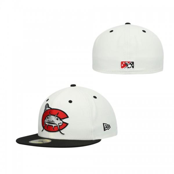 Men's Carolina Mudcats New Era White Authentic Collection Team Alternate 59FIFTY Fitted Hat
