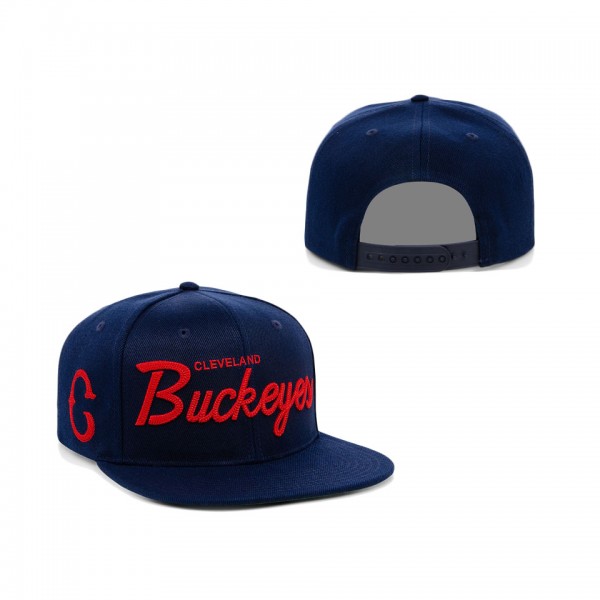 Men's Cleveland Buckeyes Rings & Crwns Navy Snapback Hat