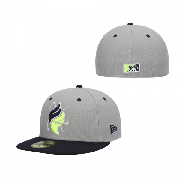 Men's Columbia Fireflies New Era Gray Authentic Collection Team Alternate 59FIFTY Fitted Hat