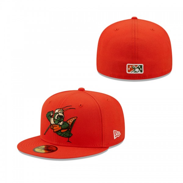 Men's Greensboro Grasshoppers New Era Orange Authentic Collection 59FIFTY Fitted Hat